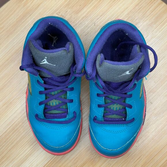 Nike Air Jordan 5 V Retro (TD) Tropical Teal Digital Pink 8.5C - Picture 9 of 10